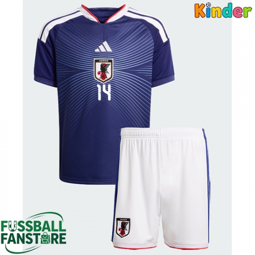 Japan Junya Ito #14 Replik Heimtrikot Kinder WM 2026 Kurzarm (+ Kurze Hosen)